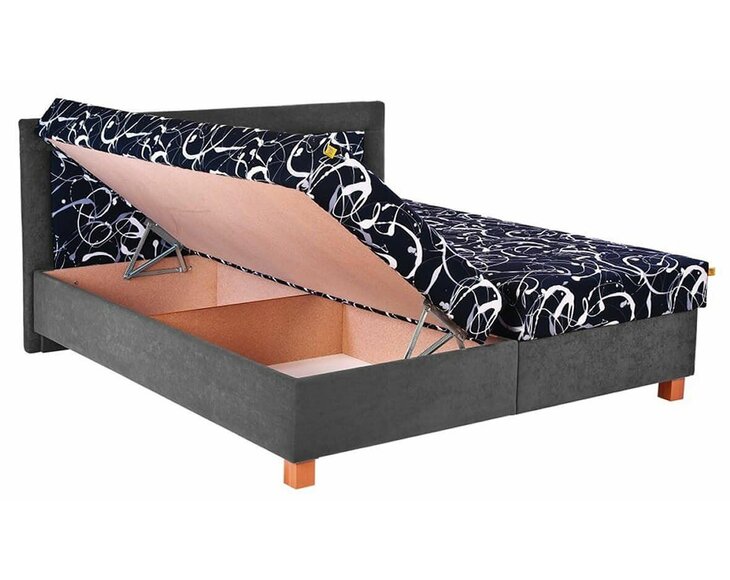 Čalouněná postel s úložným prostorem Jitka